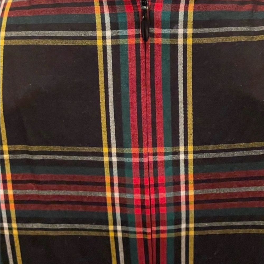 J. Crew V Neck Wrap Tartan Plaid Dress-6 - Picture 4 of 11